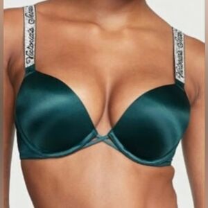 36B 36D 38D VS Shine Strap Bombshell PushUp Bra Dark Green